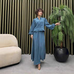 Damen Elegantes langes Kleid mit Rüschendetail R&B