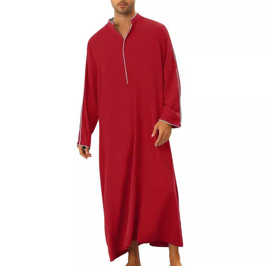 Herren hochentwickelter Kaftan mit sportlichem Stehkragen und eleganten Kontrastdetails R&B