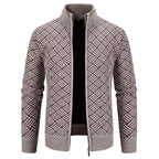 Herren Strickjacke mit modernem Karomuster R&B