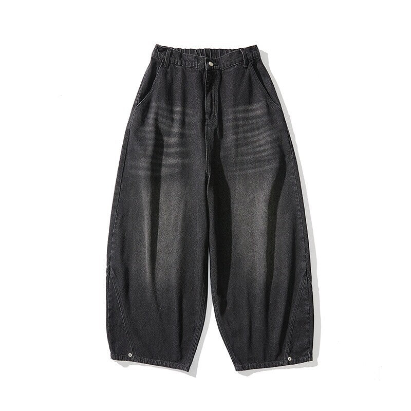 Herren nan extraweite Baggy-Jeans mit tiefem Schritt, relaxed Low-Crotch Schnitt und weitem Saum R&B