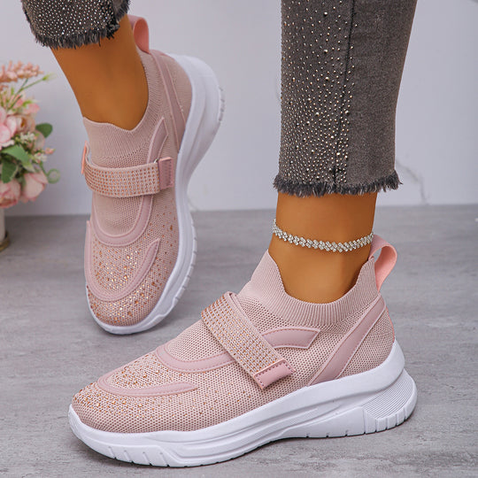 Damen Sportliche Sneakers mit Glitzer-Applikationen R&B