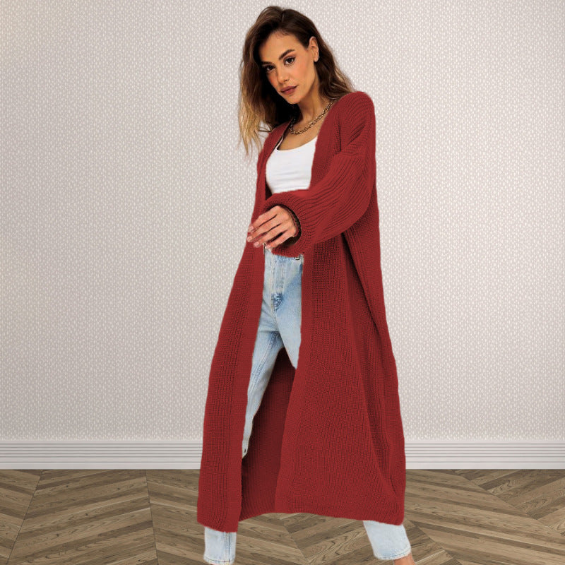 Damen Grobstrick-Cardigan mit offenem Schnitt und lässiger Eleganz R&B
