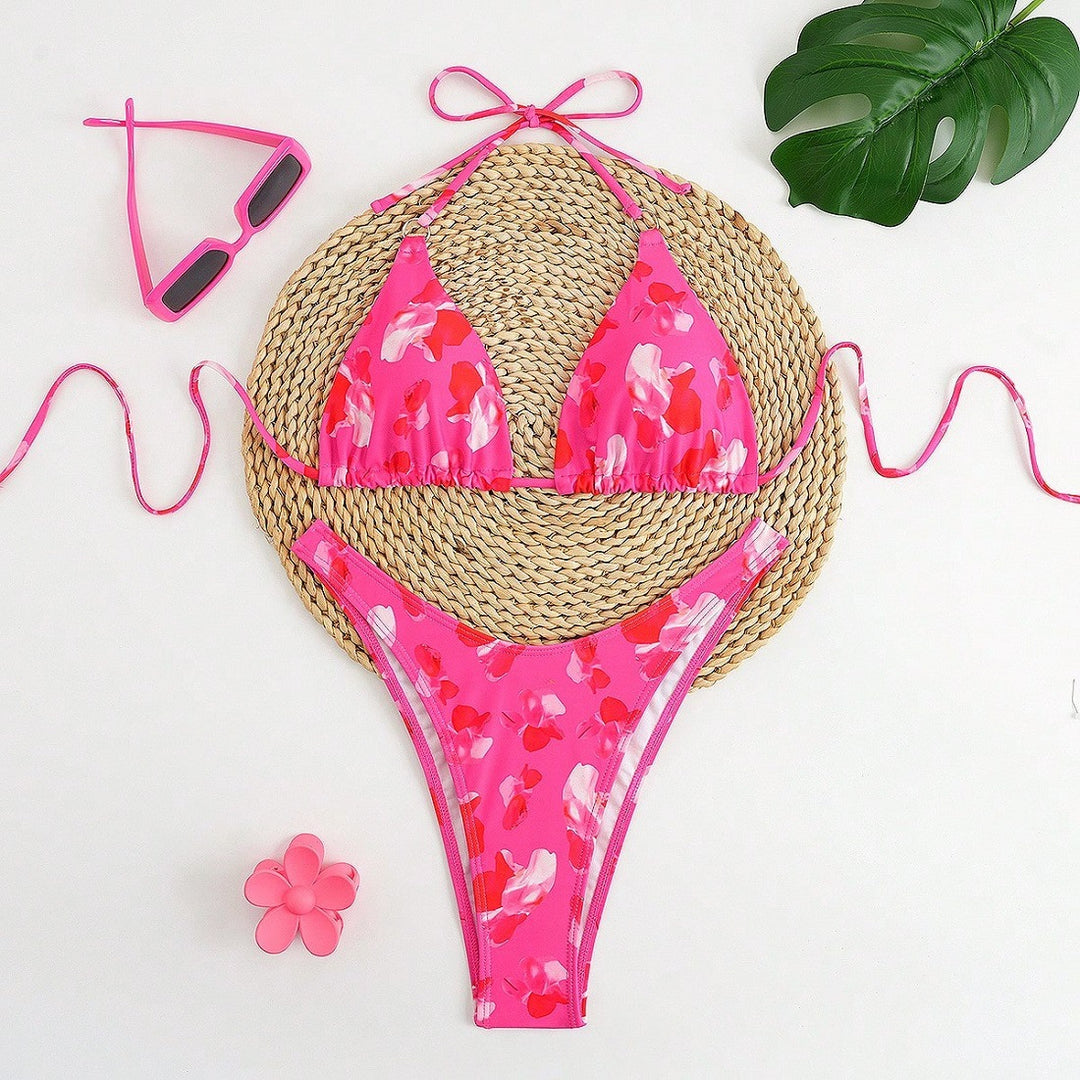 Damen Triangel-Bikini-Set mit floralem Design R&B