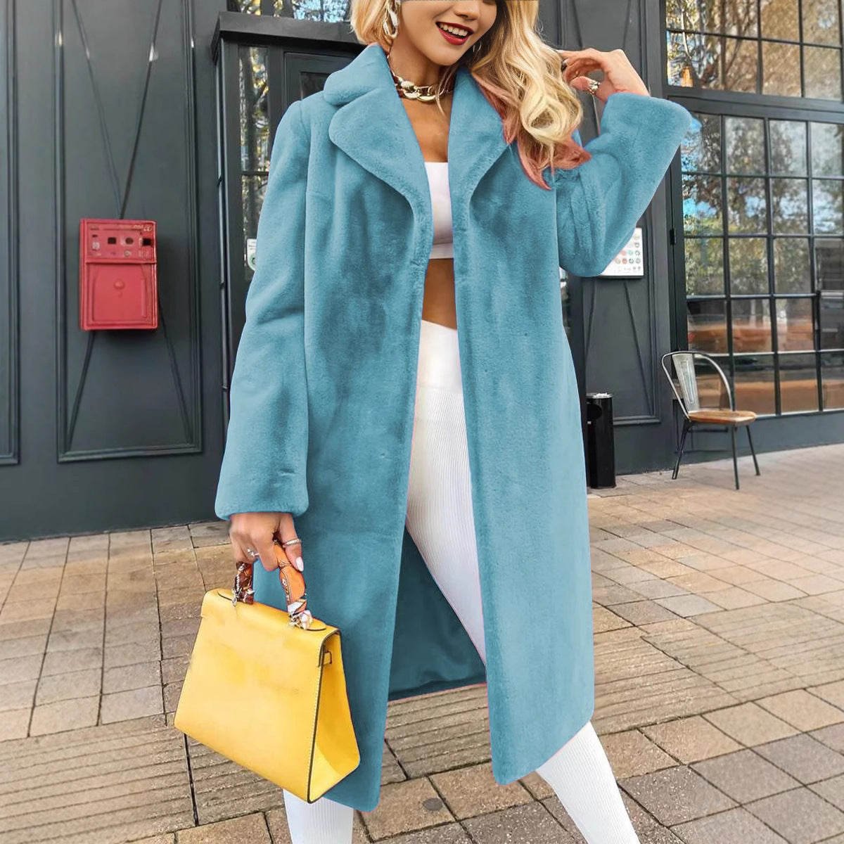 Damen Kuschelige Oversized Jacke aus weichem Material R&B