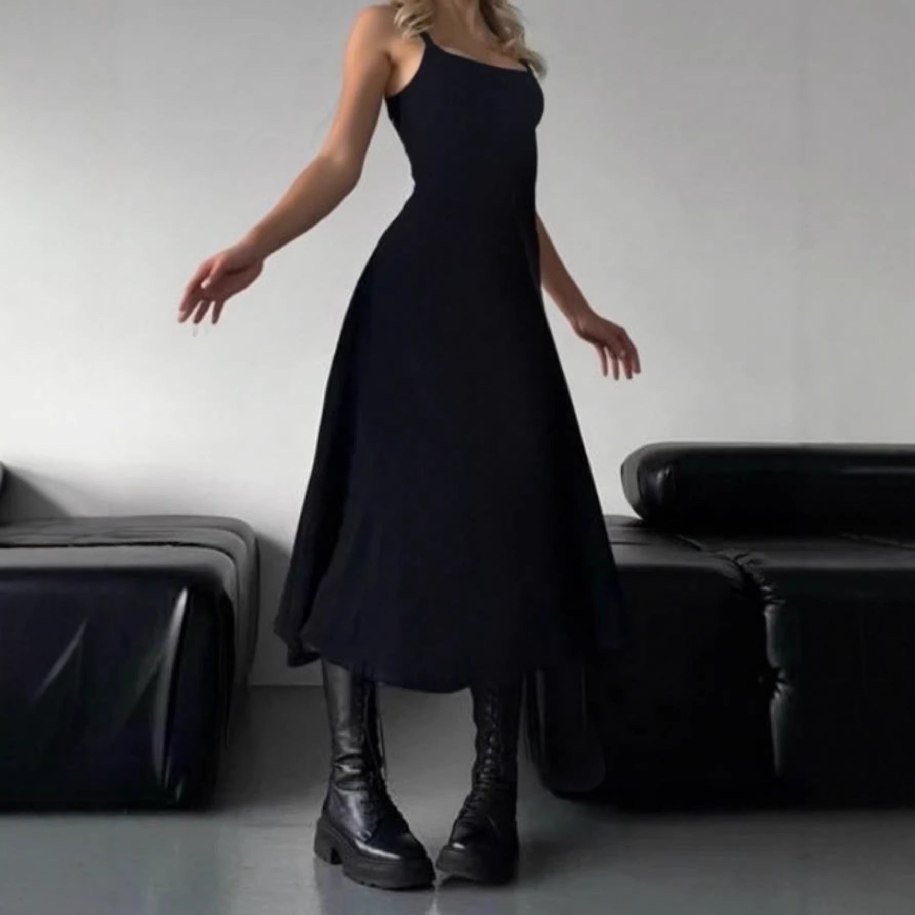Damen Maxikleid mit elegantem Slitschnitt und figurbetontem Design R&B