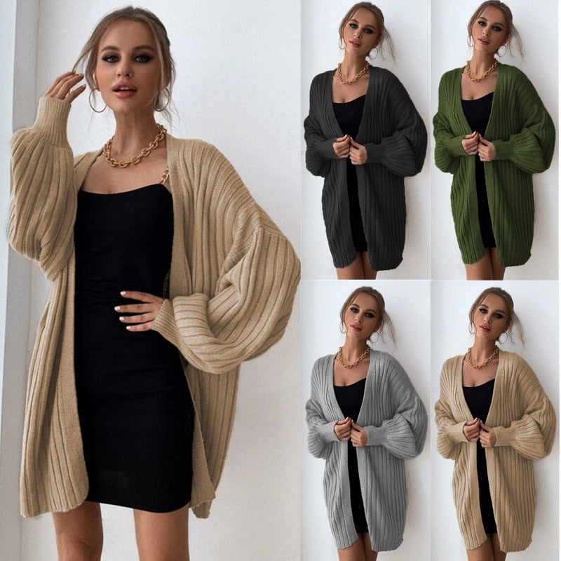 Damen Großer Strickcardigan mit weitem Schnitt und voluminösen Ärmeln