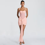 Damen Strandkleid mit raffiniertem Wickeldesign und charmanten Rüscheneffekt R&B