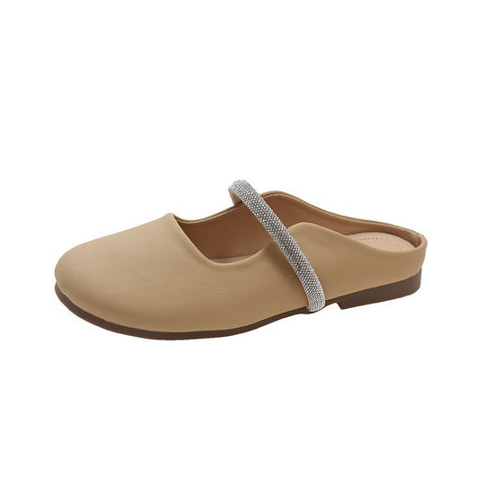Damen elegante Mules mit funkelndem Riemen R&B