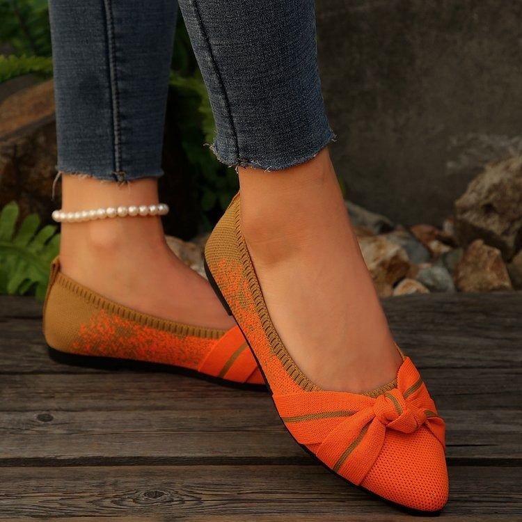 Damen Elegante Ballerinas mit dekorativem Knoten R&B