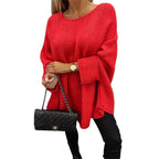 Damen legerer Strickpullover mit weitem Schnitt und modischem Design R&B