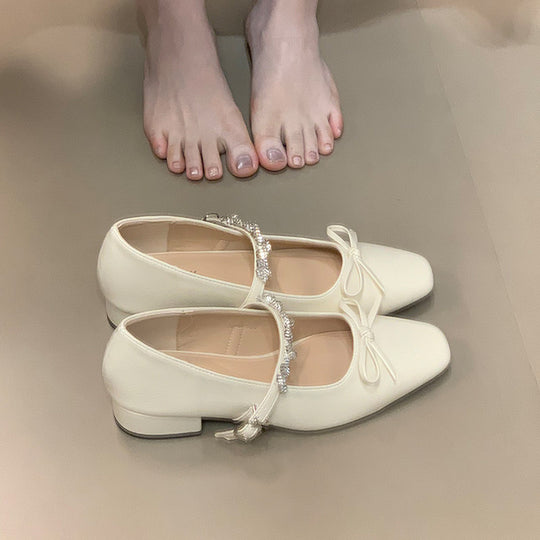 Damen Ballerinas mit eleganter Riemchenverzierung und schimmerndem Finish R&B