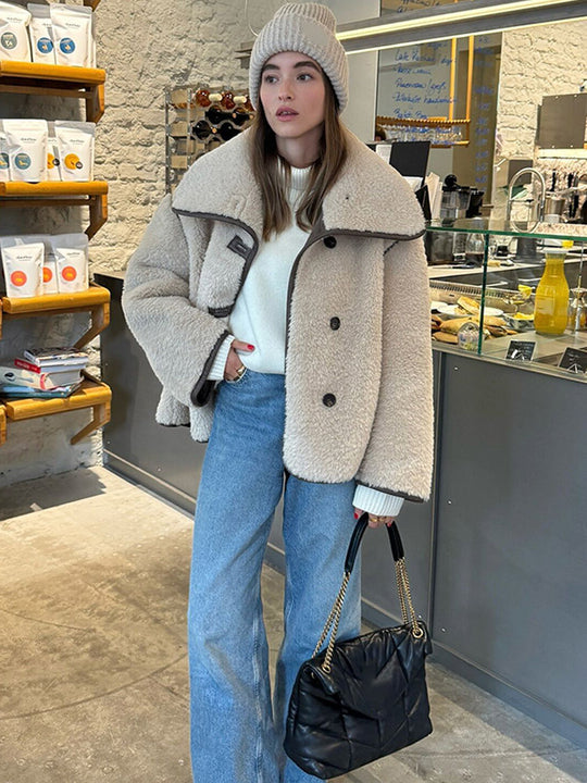 Damen oversized Teddyjacke R&B