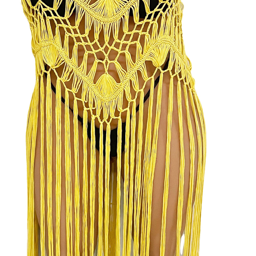 Damen Strandponcho mit Fransen R&B