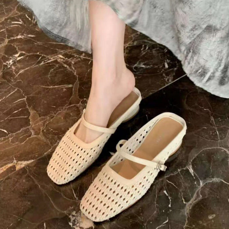 Damen elegante Ballerinas mit modischem Riemchen und atmungsaktiver Perforation R&B