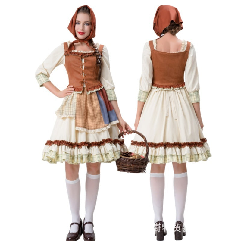 Damen historisches Trachtenkleid mit detailverliR&Bt gestaltetem Oberteil und voluminösem Rock R&B
