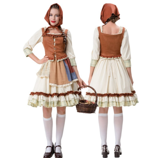 Damen historisches Trachtenkleid mit detailverliebt gestaltetem Oberteil und voluminösem Rock R&B