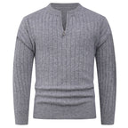 Herren Strickpullover mit hohem Kragen und modernem Reißverschluss R&B