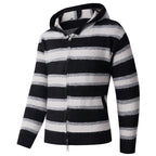 Damen Kapuzenpullover mit strukturierter Oberfläche und modernen Streifen