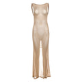 Damen Transparente Maxikleid mit schimmerndem Effekt R&B