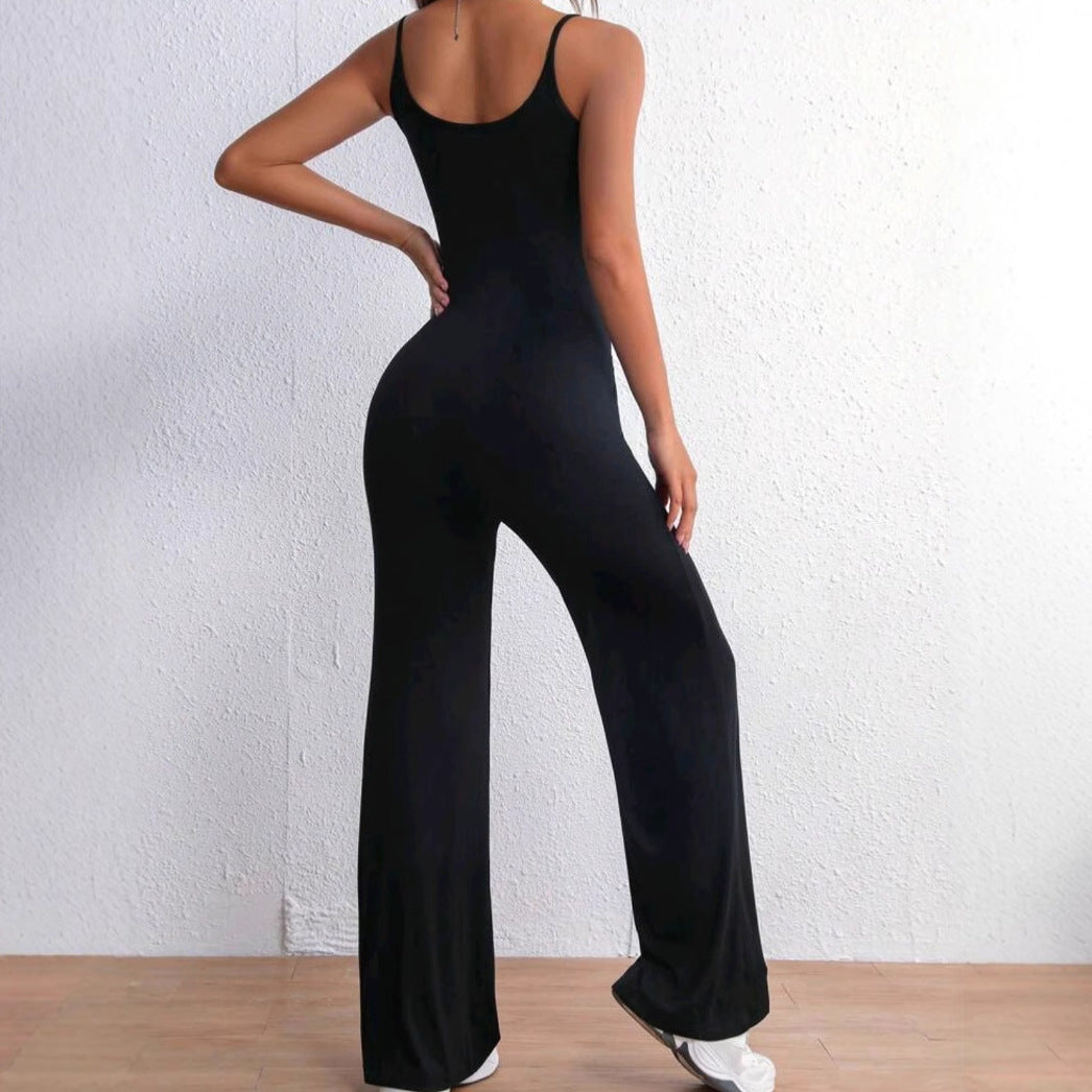 Damen Eleganter Jumpsuit mit verstellbaren Spaghettiträgern und figurschmeichelndem Schnitt R&B