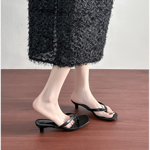 Damen elegante Zehentrenner mit bequemem Absatz R&B