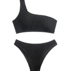 Damen Einseitiger Bikini mit strukturiertem Obermaterial R&B