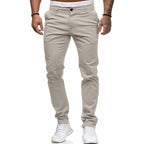 Herren Slim-Fit Chinohosen mit elastischem Bund und praktischen Taschen