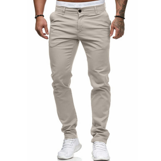 Herren Slim-Fit Chinohosen mit elastischem Bund und praktischen Taschen R&B
