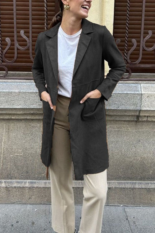 R&B | Langer Wildleder Trenchcoat