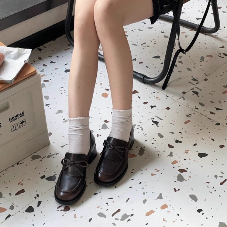 Damen elegante Mokassins mit dekorativem Schleifenakzent R&B