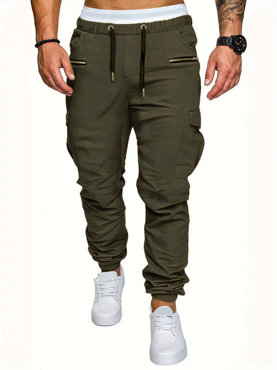 Herren Cargo-Jogginghose mit elastischem Bund und praktischen Reißverschlusstaschen R&B