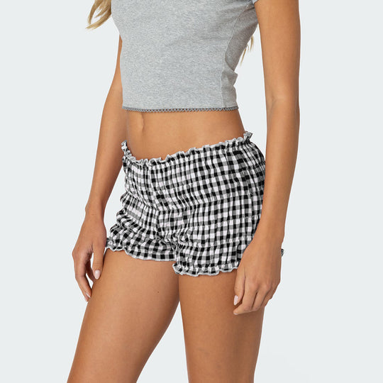 Damen Rüschen-Shorts im Vichy-Design R&B