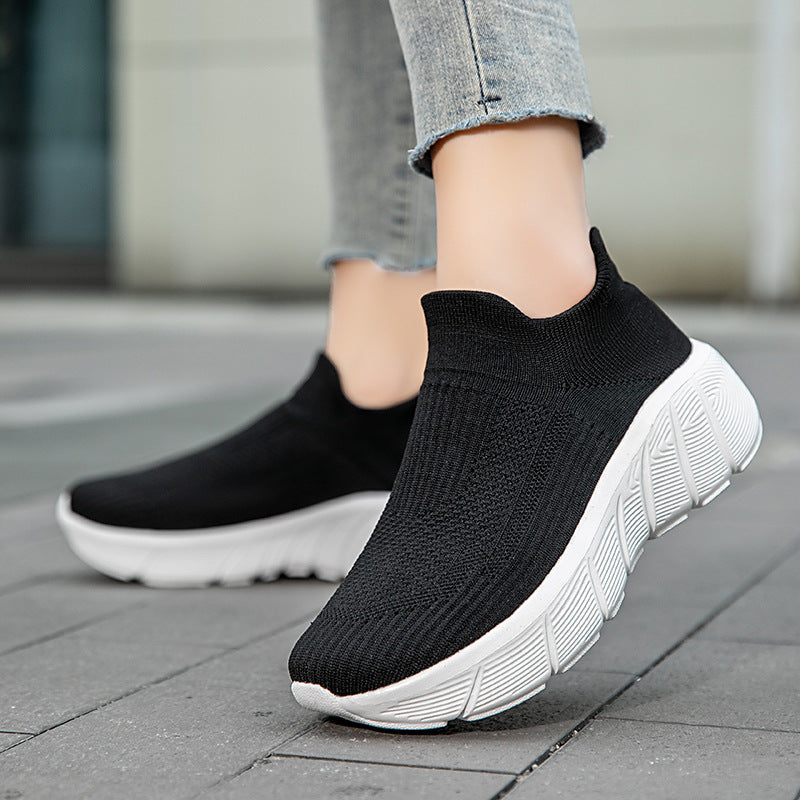 Damen Bequeme Sneaker mit elastischem Strickoberteil R&B