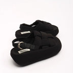 Damen modische Plateau-Sandalen mit elegantem Kreuzriemen und komfortablem Fußbett R&B