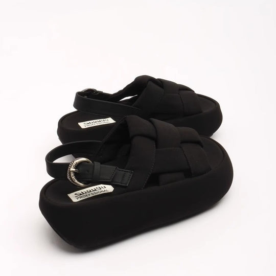 Damen modische Plateau-Sandalen mit elegantem Kreuzriemen und komfortablem Fußbett R&B