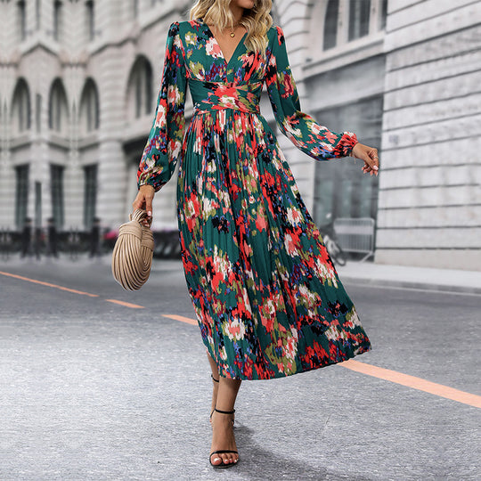 Damen Maxikleid mit plissiertem Design und aufregendem Beinschlitz R&B