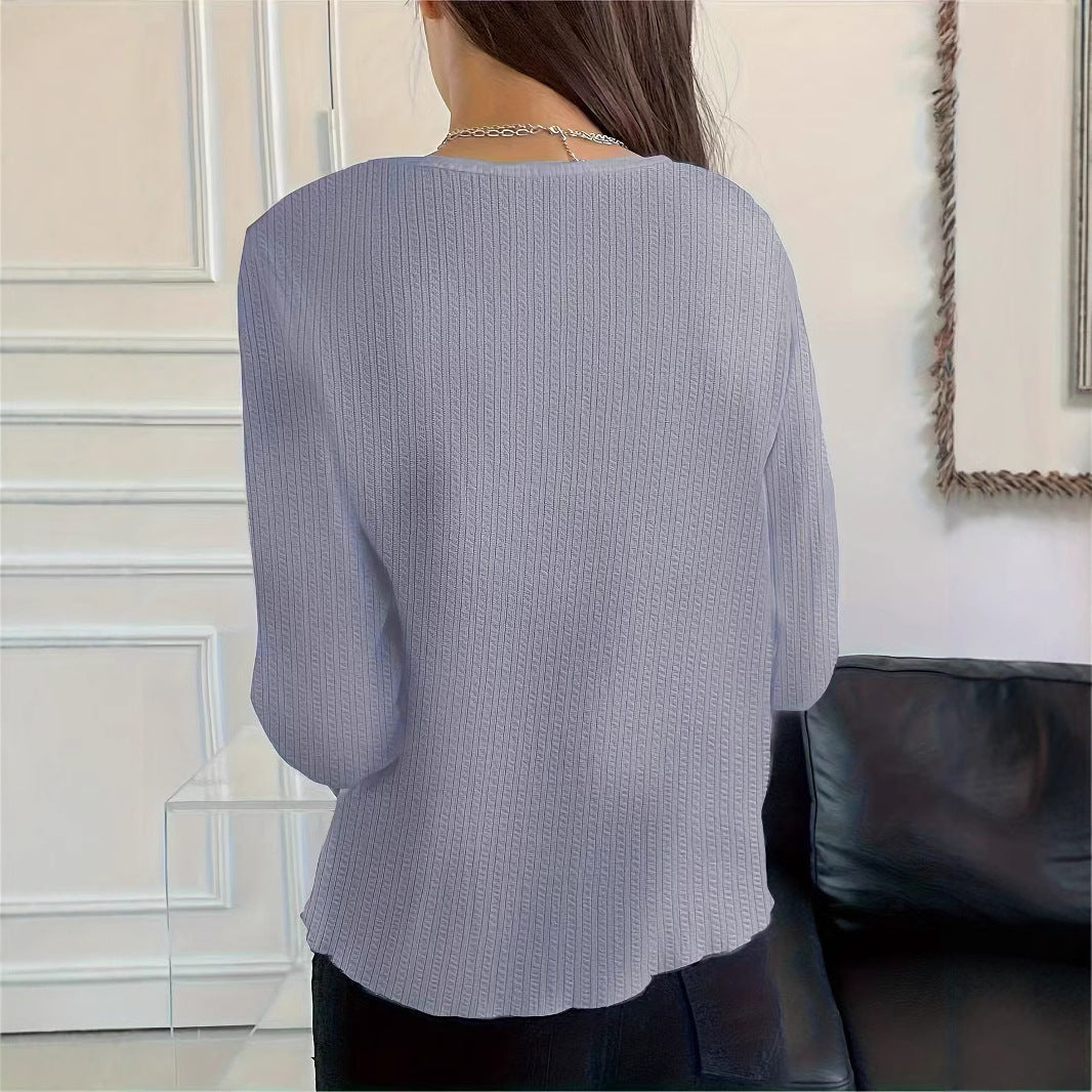 Damen Langarmshirt mit strukturiertem Feinstrick R&B