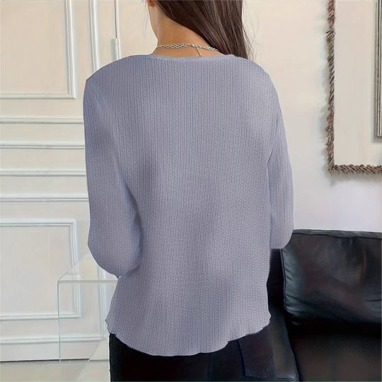 Damen Langarmshirt mit strukturiertem Feinstrick R&B