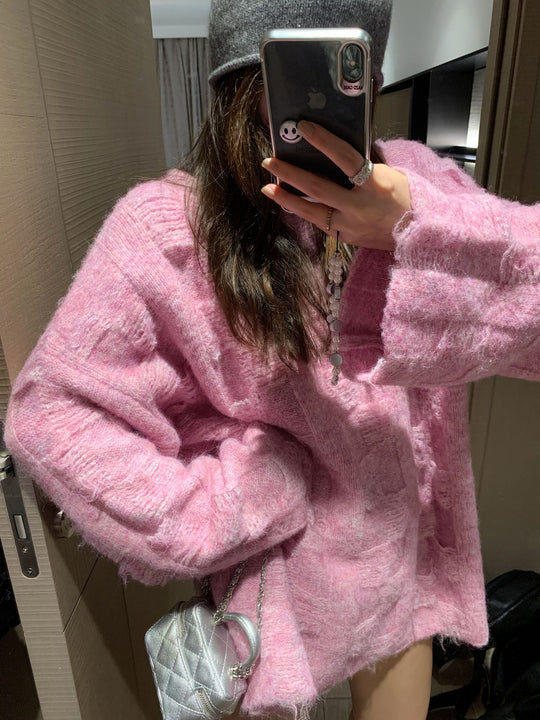 Damen Oversized Strickpullover im lässigen Pullover-Stil R&B