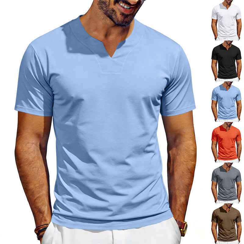 Herren nan V-Ausschnitt-Sportshirt mit ergonomischen Formnähten und elastischem Jersey R&B