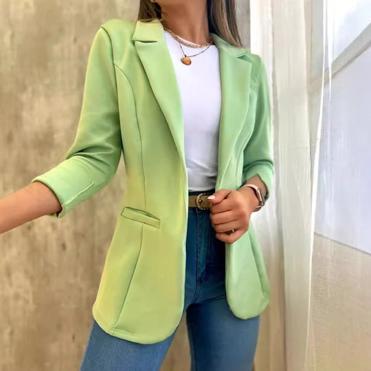 Damen eleganter Blazer mit tailliertem Schnitt und praktischen Taschen R&B