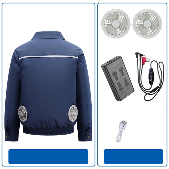 Herren nan atmungsaktive Kühljacke mit integrierten USB-Lüftern R&B