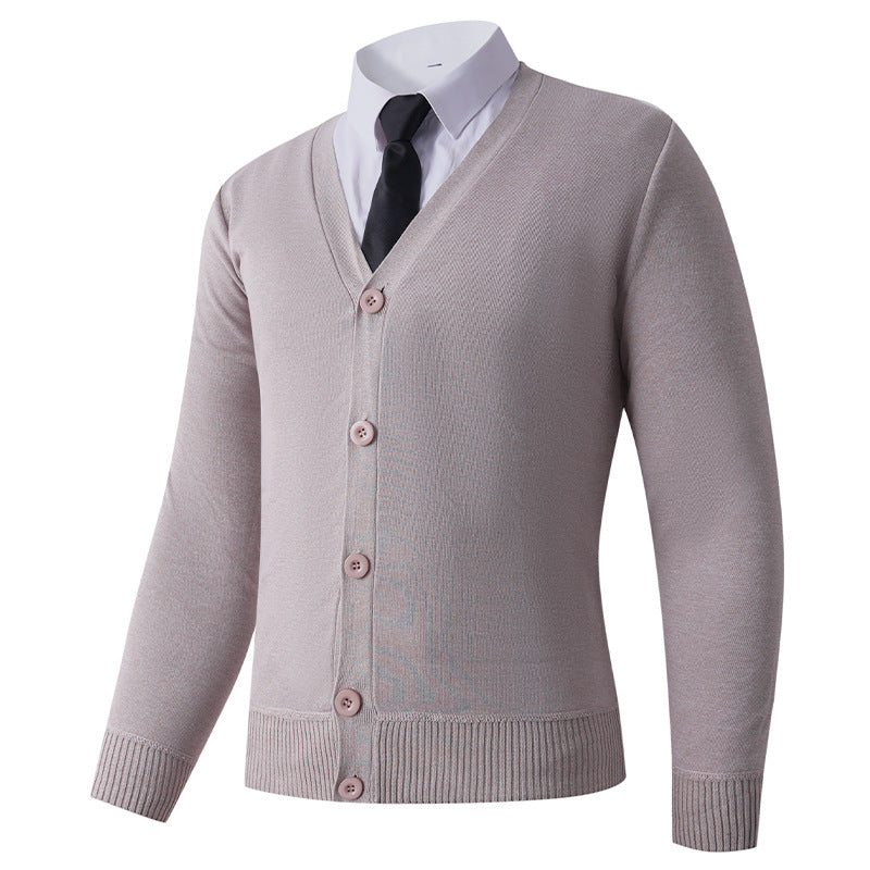 Herren Strickjacke mit V-Ausschnitt und Knopfverschluss R&B