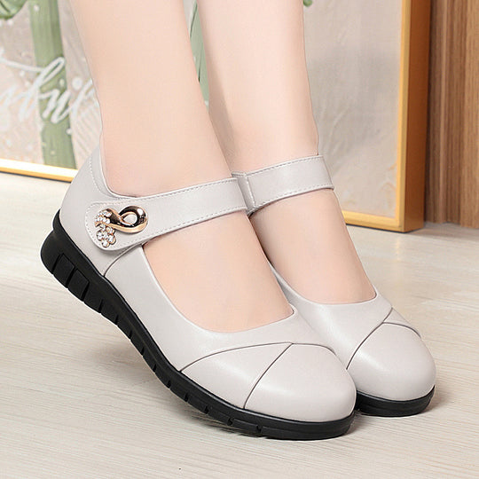 Damen Komfortable Mary Jane Ballerinas mit Schmuckdetail R&B