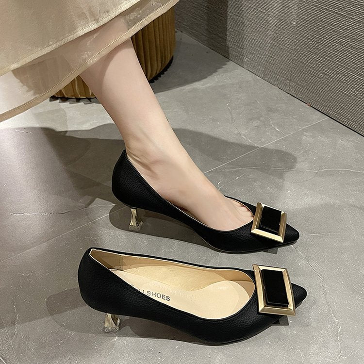 Damen Elegante Ballerinas mit innovativer Schnallenverzierung R&B