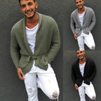 Herren Strickjacke mit praktischer Gürtelschnalle und modischem Waffelmuster R&B