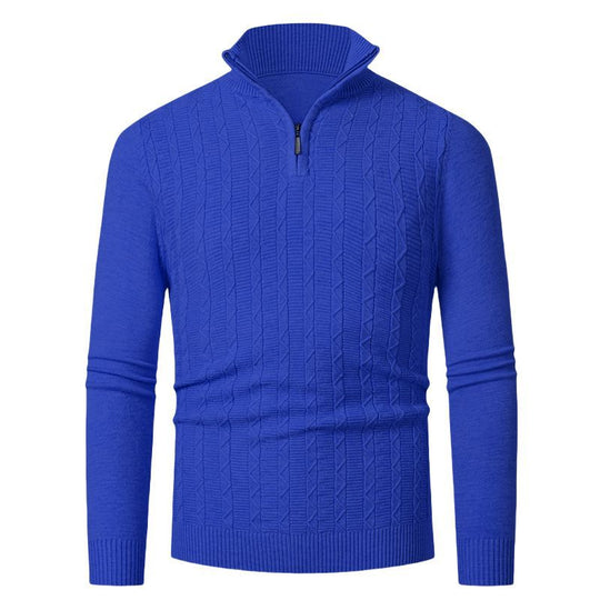 Herren hoher Kragen Strickpullover R&B