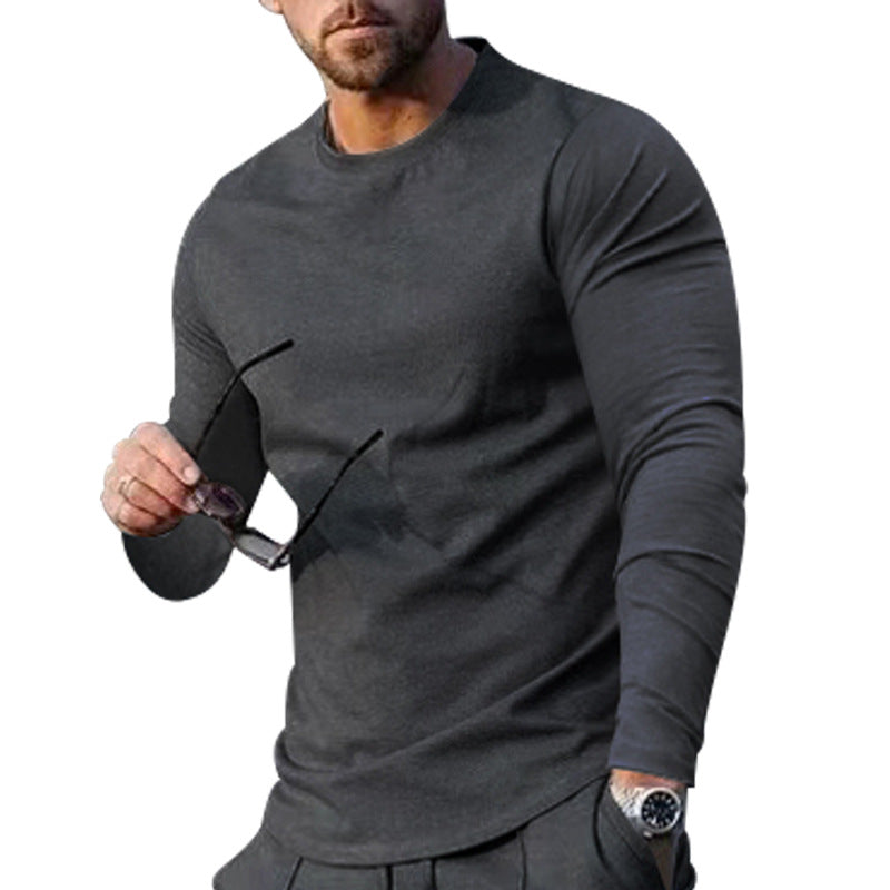 Herren hochwertiges Langarmshirt mit stylishem Rundhalsund und weicher Baumwollmischung R&B