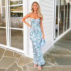Damen Langärmliges Maxikleid mit floralen Akzenten R&B