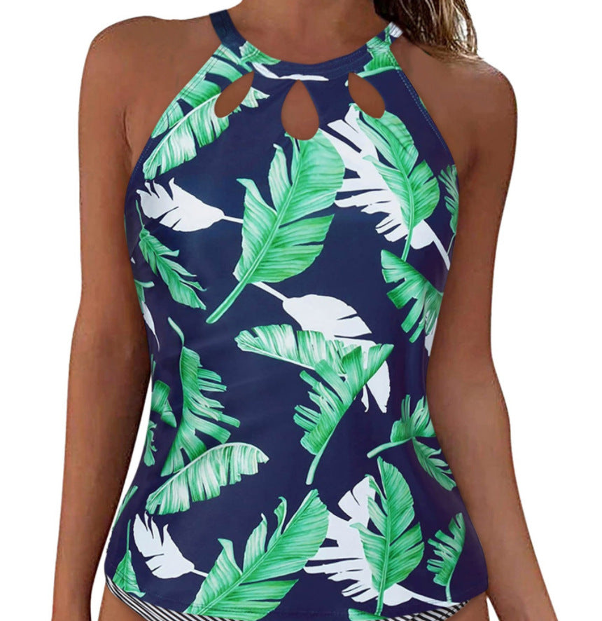 Damen Sportliches Tankini-Oberteil mit modischem Rundhalsausschnitt und Cut-Outs R&B